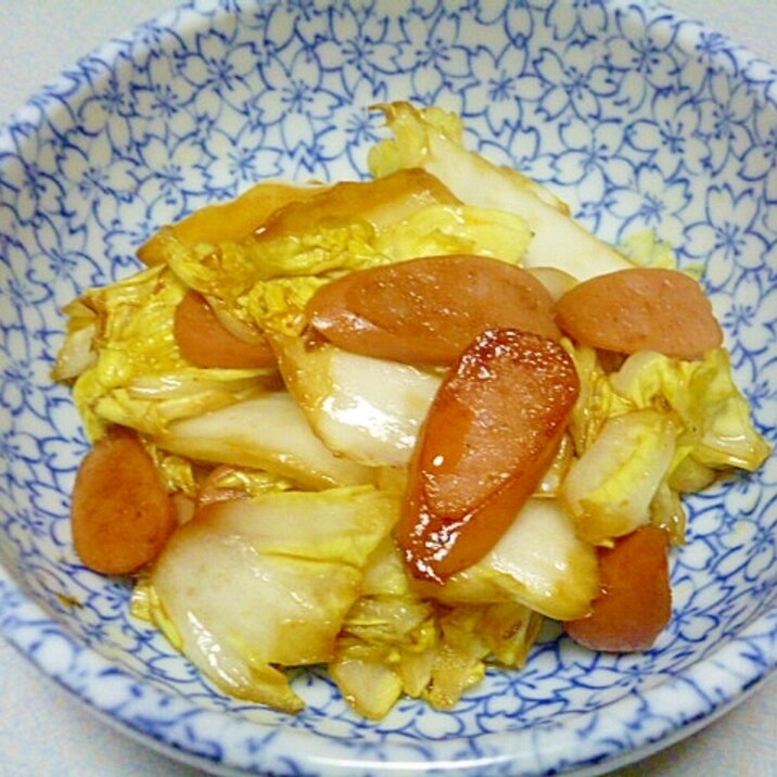 簡単 おつまみ 白菜とウインナーの焼き肉のタレ炒め レシピ 作り方 By みずたまsweet 楽天レシピ